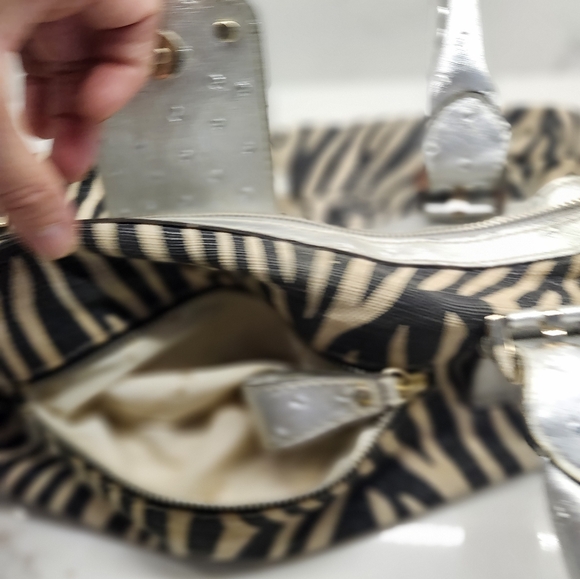 Guess by Marciano Silver Metallic Canvas Tote - Picture 6 of 10